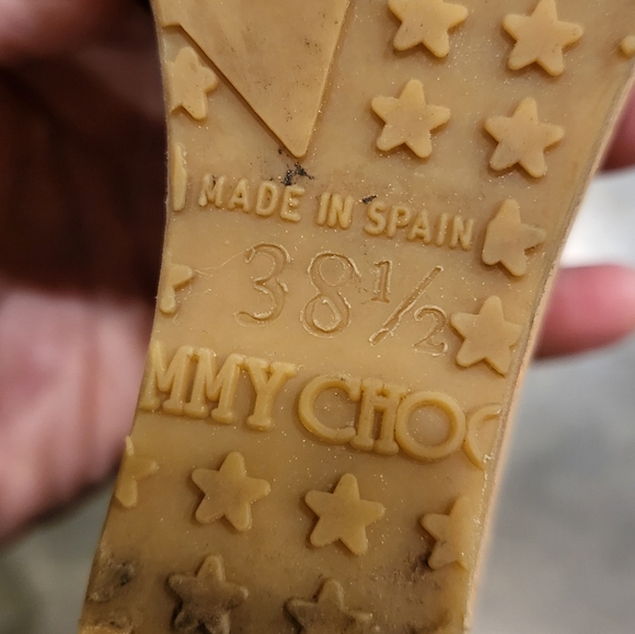 Jimmy Choo wedge cork heels gray snakeskin 38 1/2 7-7.5 sandals - Picture 11 of 16